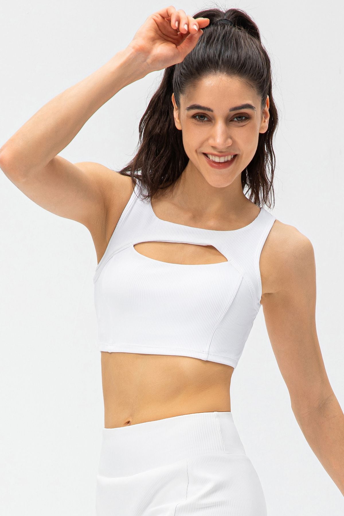 Ribbed Racerback Sports Bra High Support by bornfocus