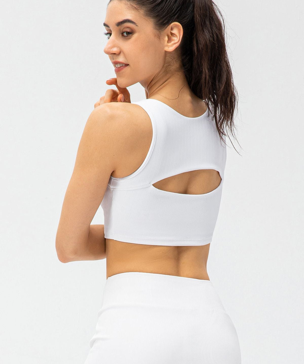 Ribbed Racerback Sports Bra High Support by bornfocus