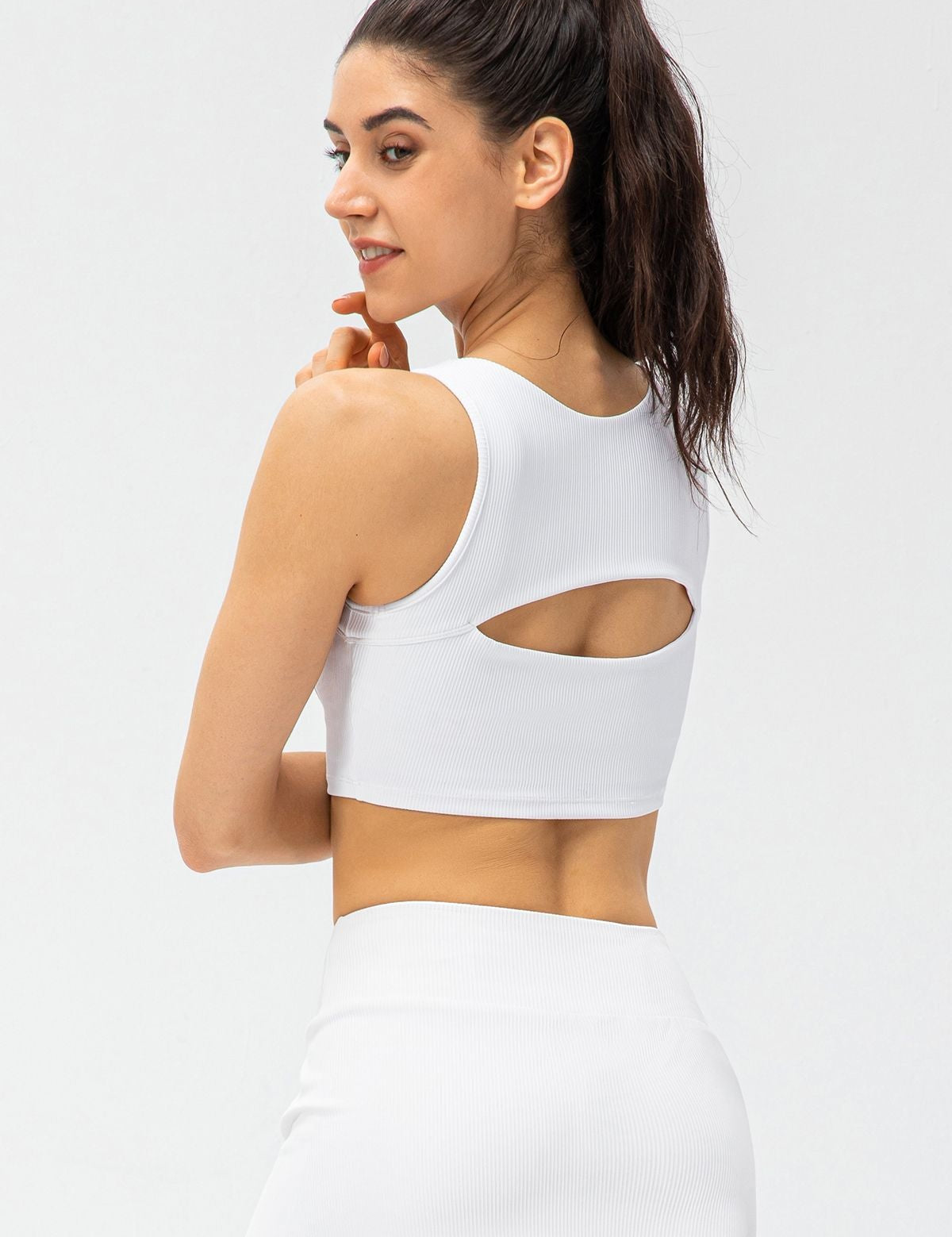 Ribbed Racerback Sports Bra High Support by bornfocus