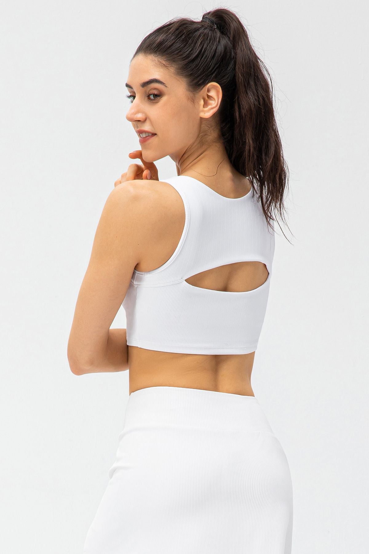 Ribbed Racerback Sports Bra High Support by bornfocus