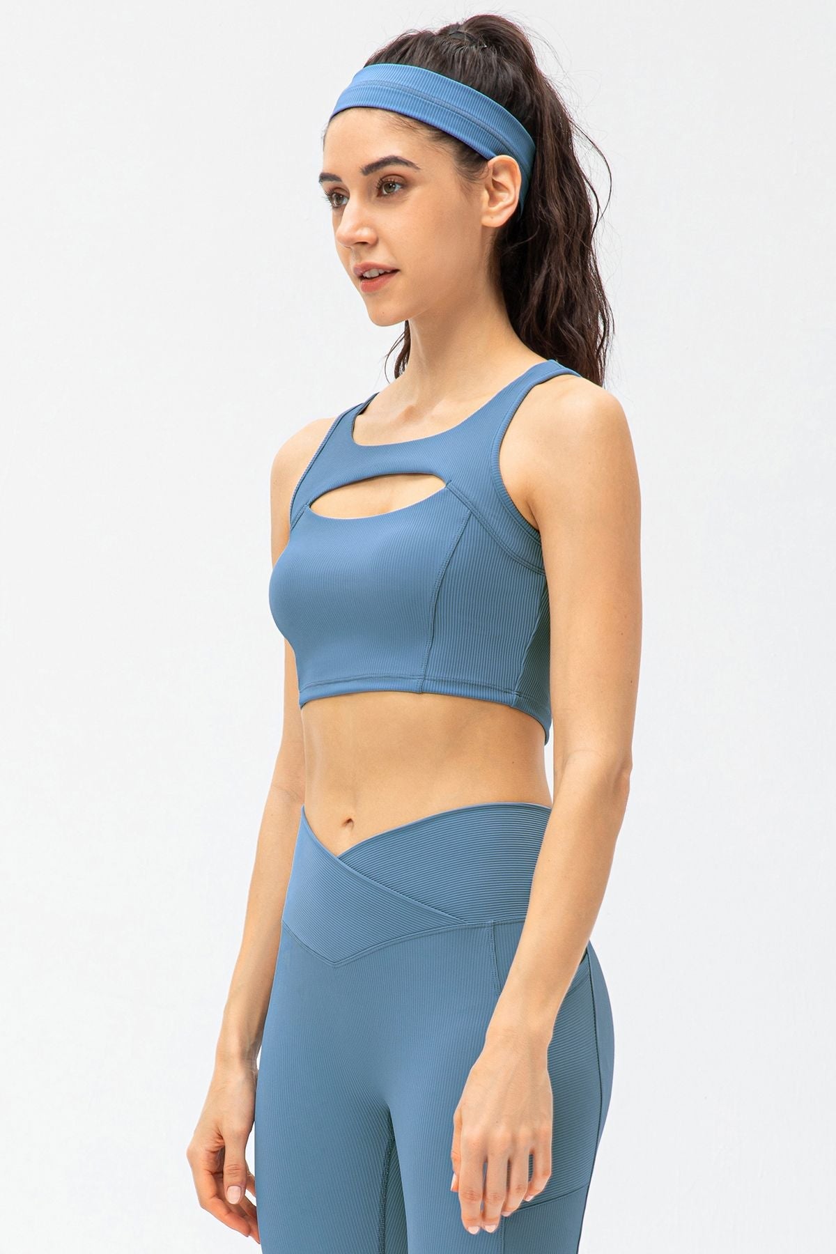 Ribbed Racerback Sports Bra High Support by bornfocus