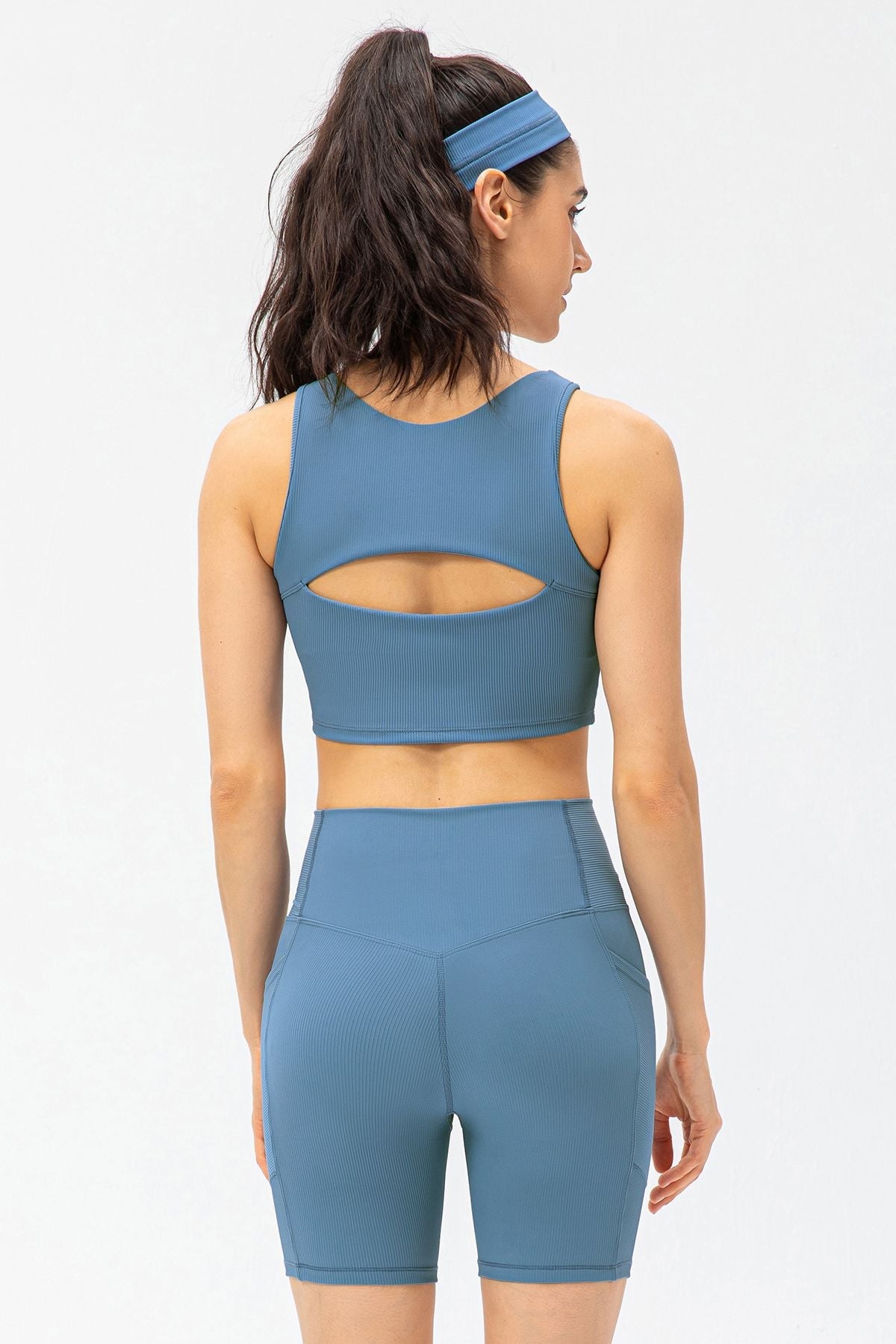 Ribbed Racerback Sports Bra High Support by bornfocus