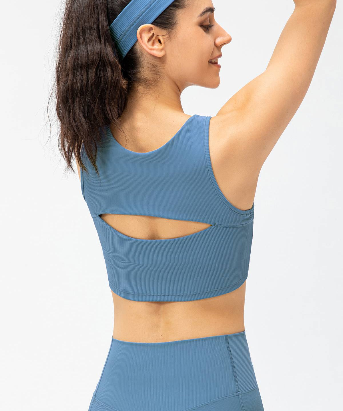 Ribbed Racerback Sports Bra High Support by bornfocus