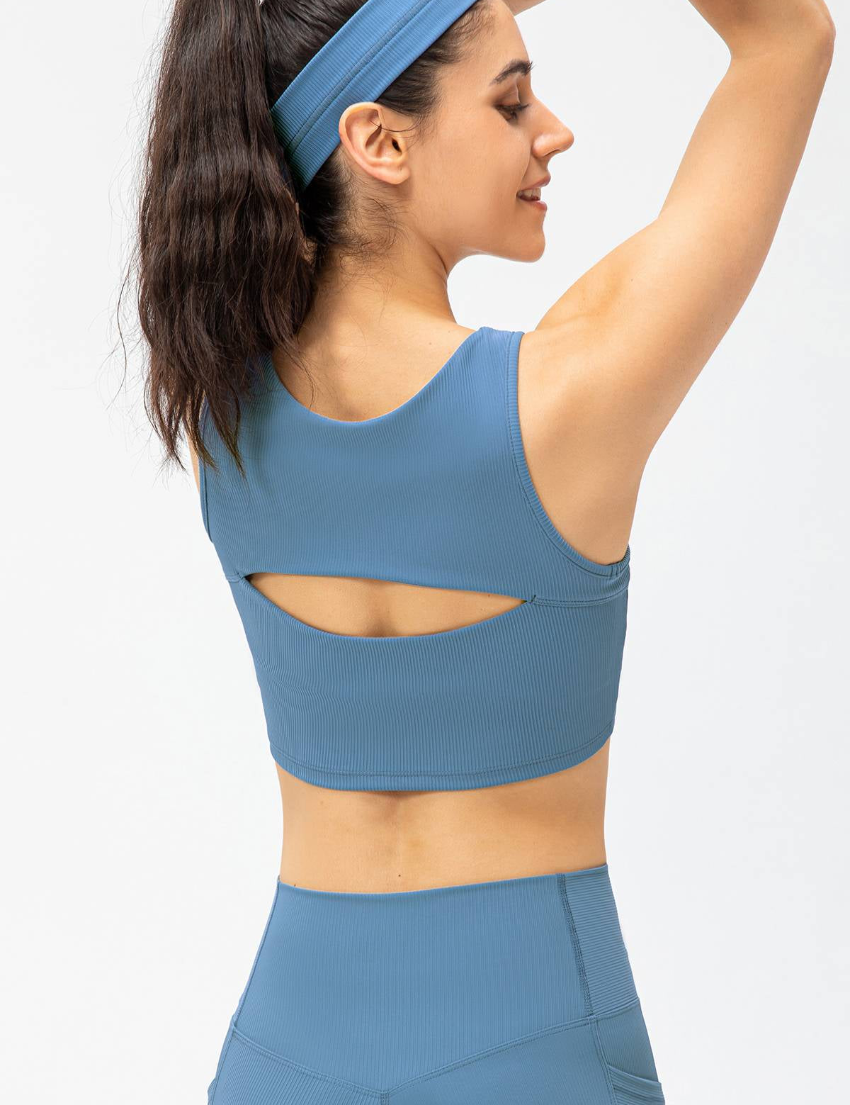 Ribbed Racerback Sports Bra High Support by bornfocus