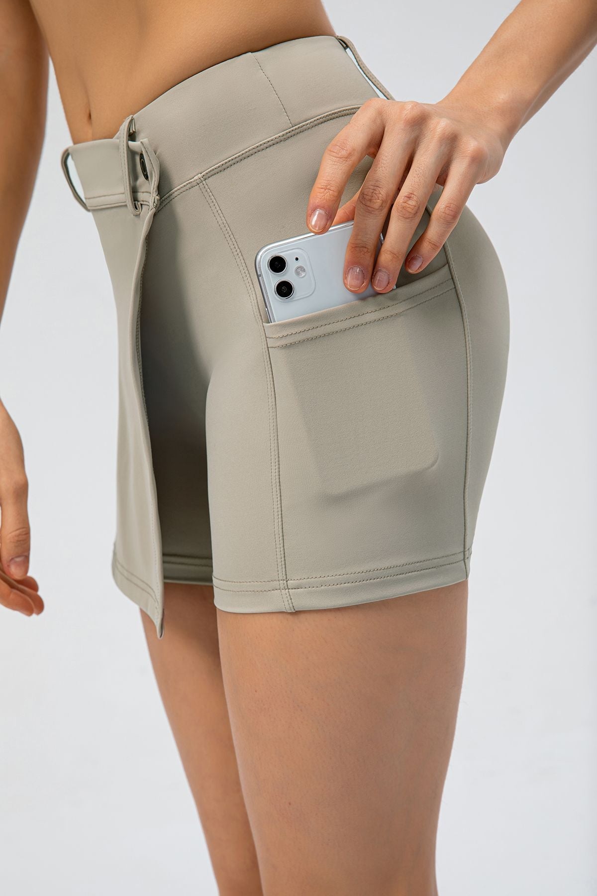 Mid-Waist Split Front Skort by bornfocus