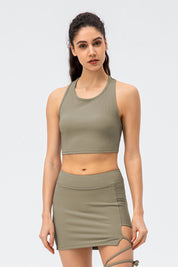 Ribbed Crop Tops Sleeveless Shirts by bornfocus