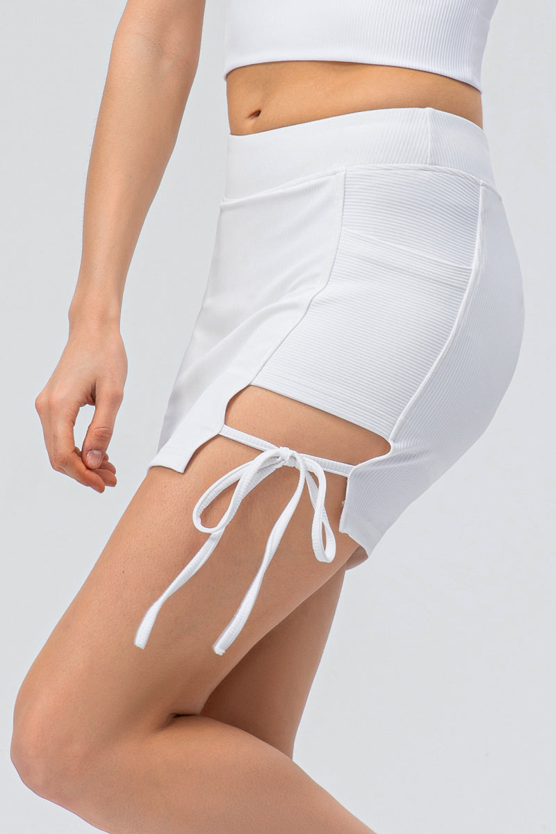 Ribbed Athletic Skirts with Bandage by bornfocus