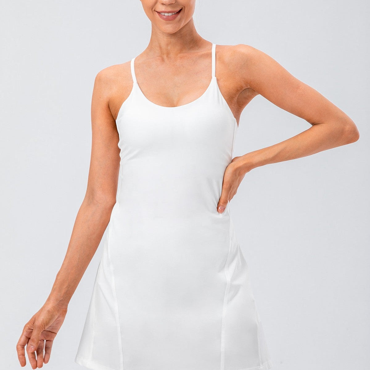 Spaghetti Straps Tennis Dress with Built in Shorts by bornfocus