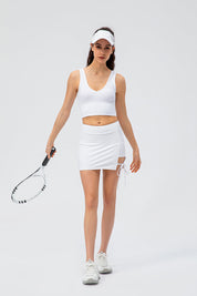 Ribbed Athletic Skirts with Bandage by bornfocus