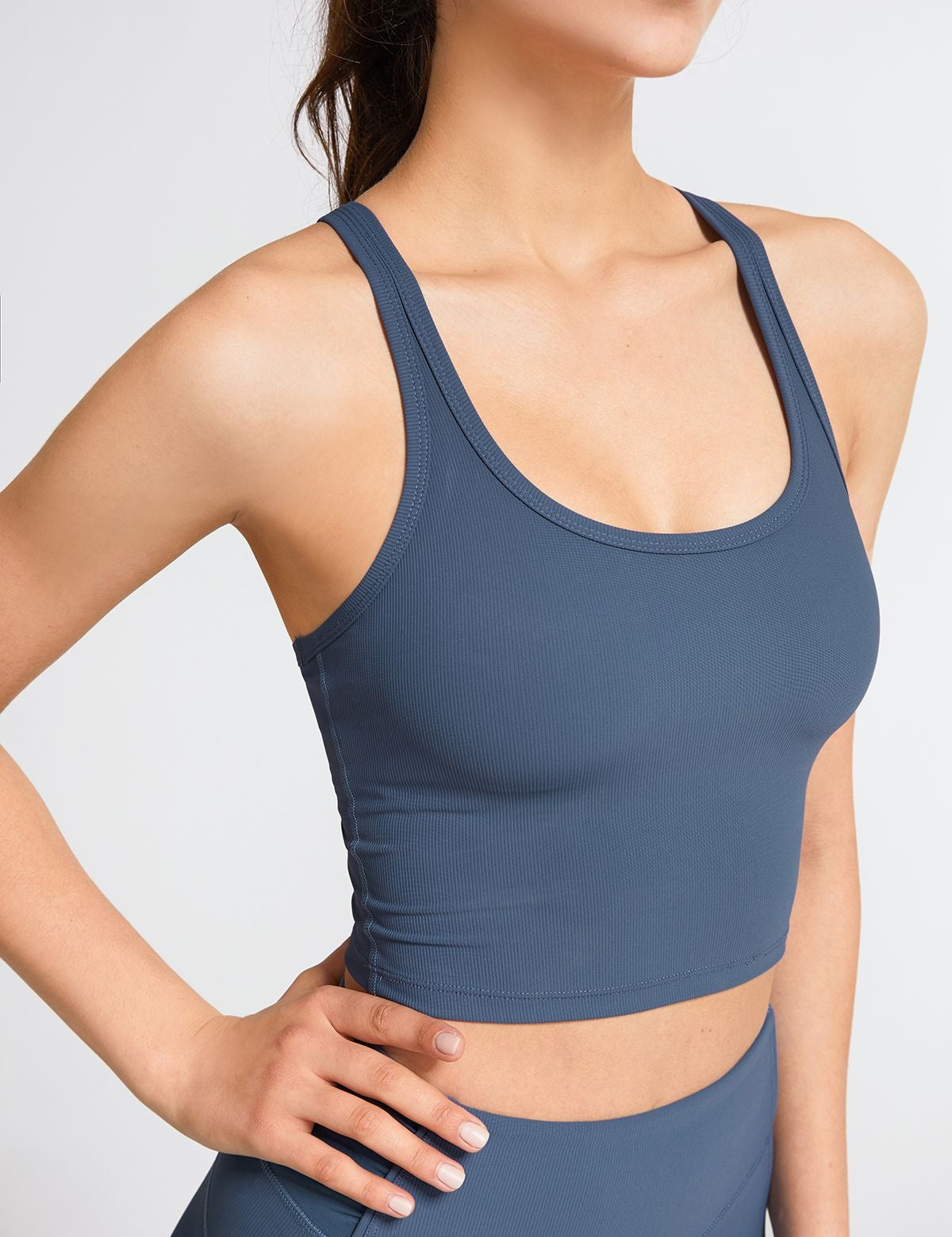 Ribbed Racerback Cropped Tank Tops by bornfocus