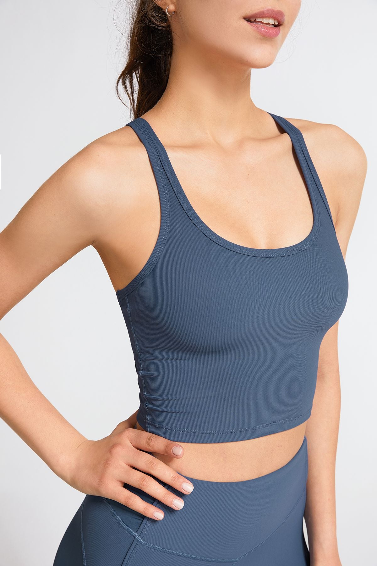 Ribbed Racerback Cropped Tank Tops by bornfocus