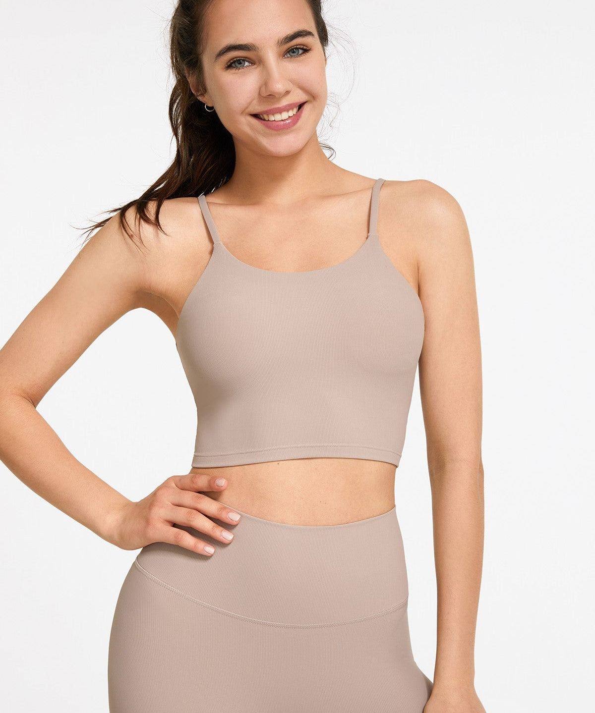 Ribbed Spaghetti Strap Cropped Camisole by bornfocus