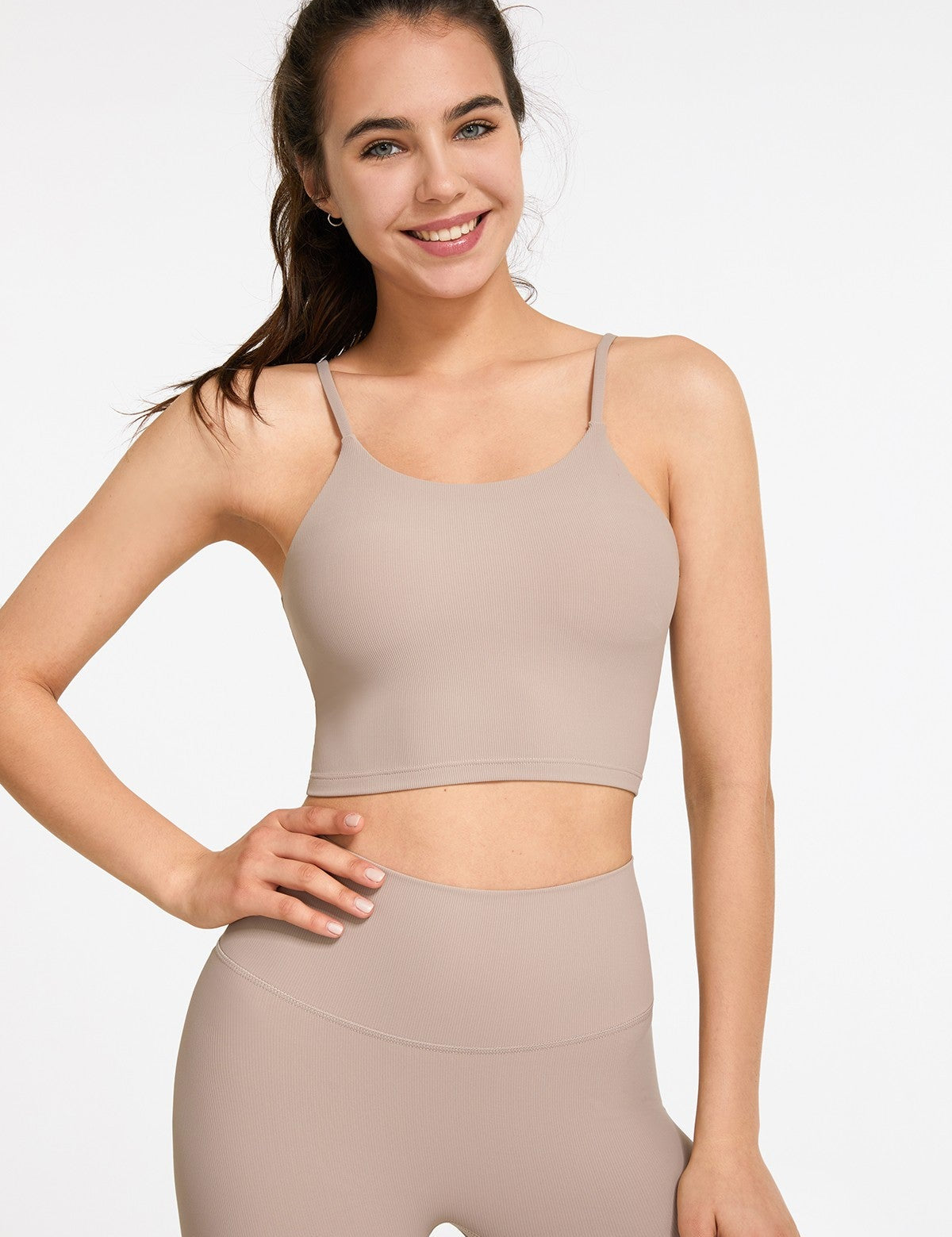 Ribbed Spaghetti Strap Cropped Camisole by bornfocus