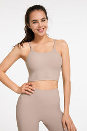 Ribbed Spaghetti Strap Cropped Camisole by bornfocus