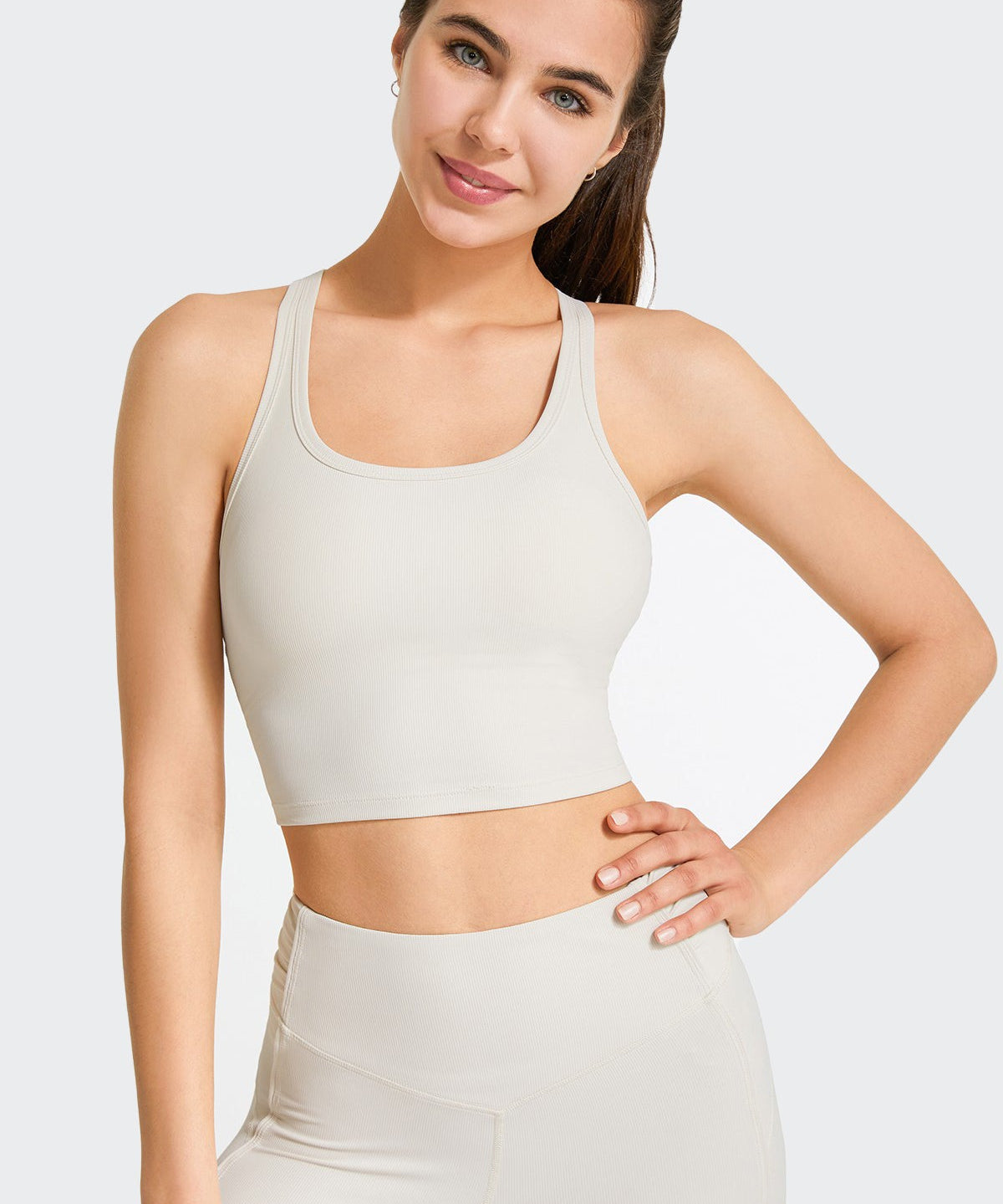 Ribbed Racerback Cropped Tank Tops by bornfocus