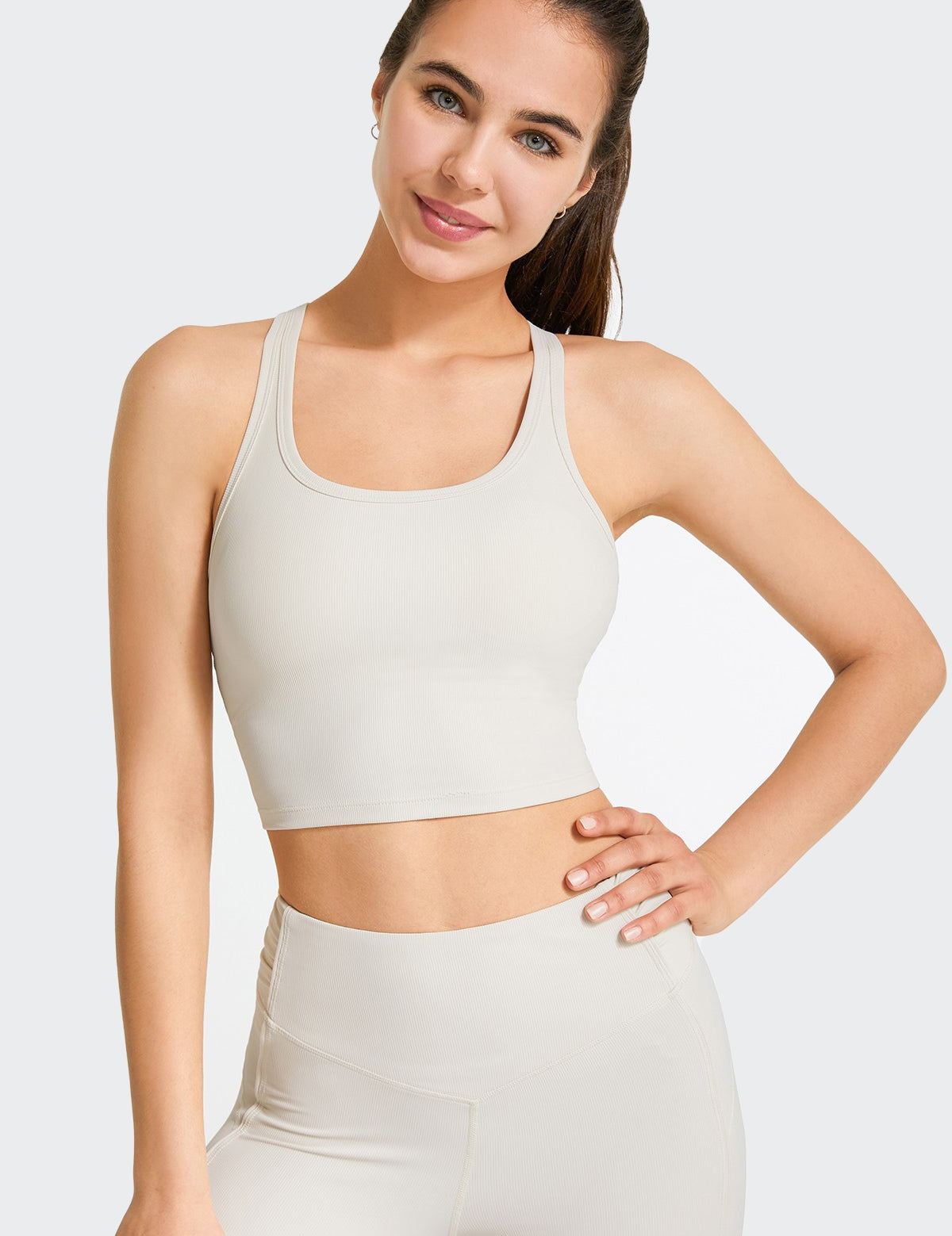 Ribbed Racerback Cropped Tank Tops by bornfocus