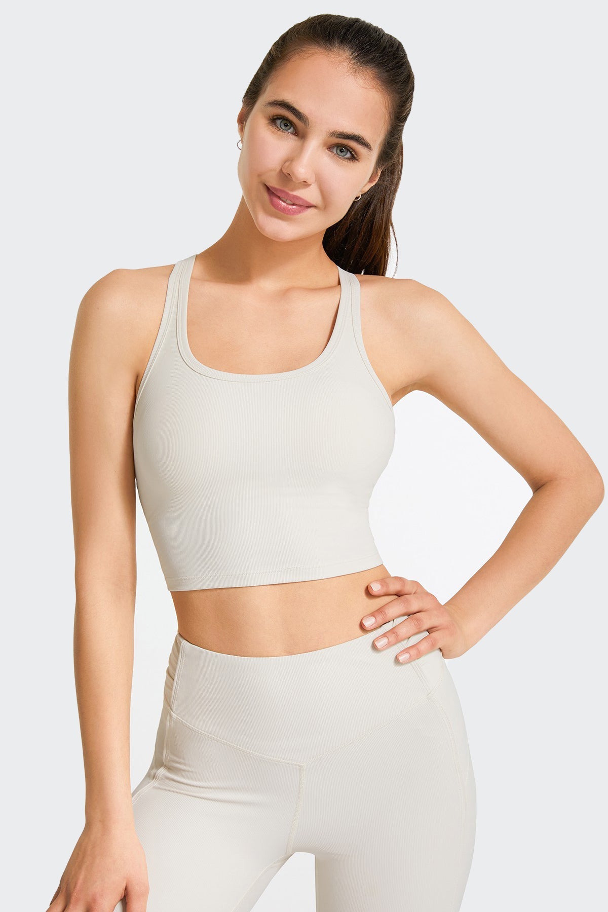 Ribbed Racerback Cropped Tank Tops by bornfocus