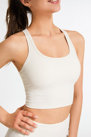 Ribbed Racerback Cropped Tank Tops by bornfocus