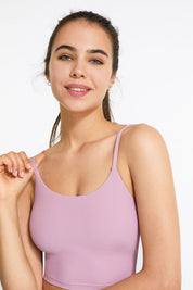 Ribbed Spaghetti Strap Cropped Camisole by bornfocus