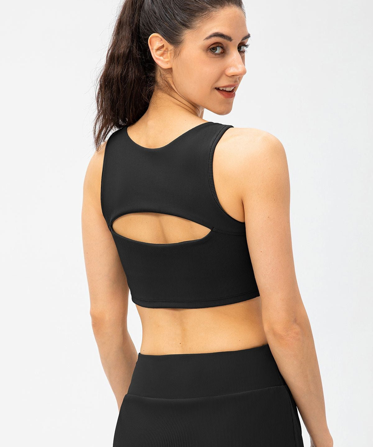 Ribbed Racerback Sports Bra High Support by bornfocus