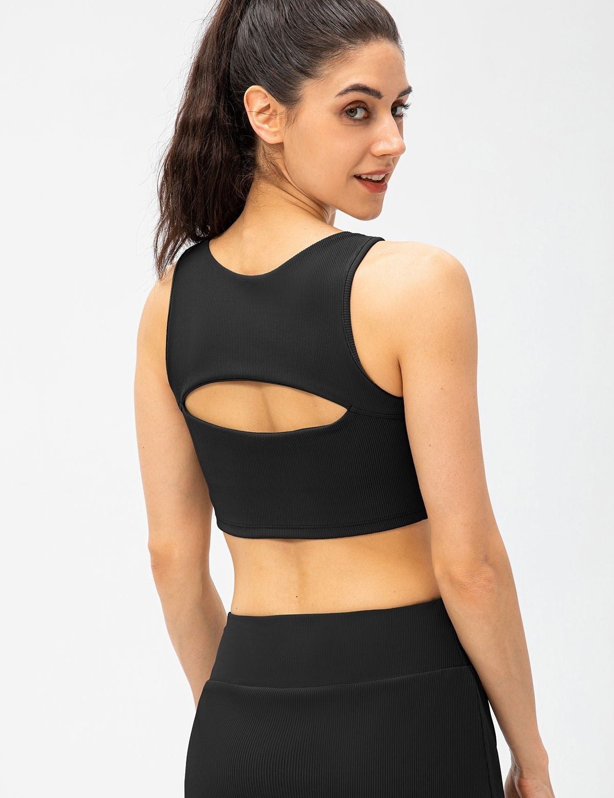 Ribbed Racerback Sports Bra High Support by bornfocus