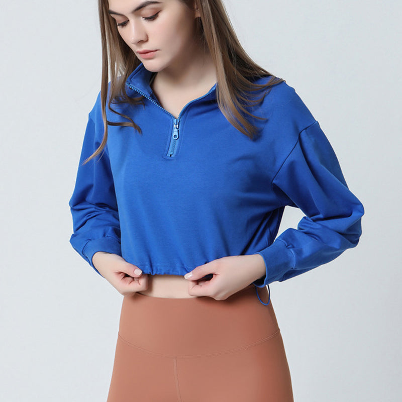 Half-zip Stand-up Collar Sweatshirt by bornfocus