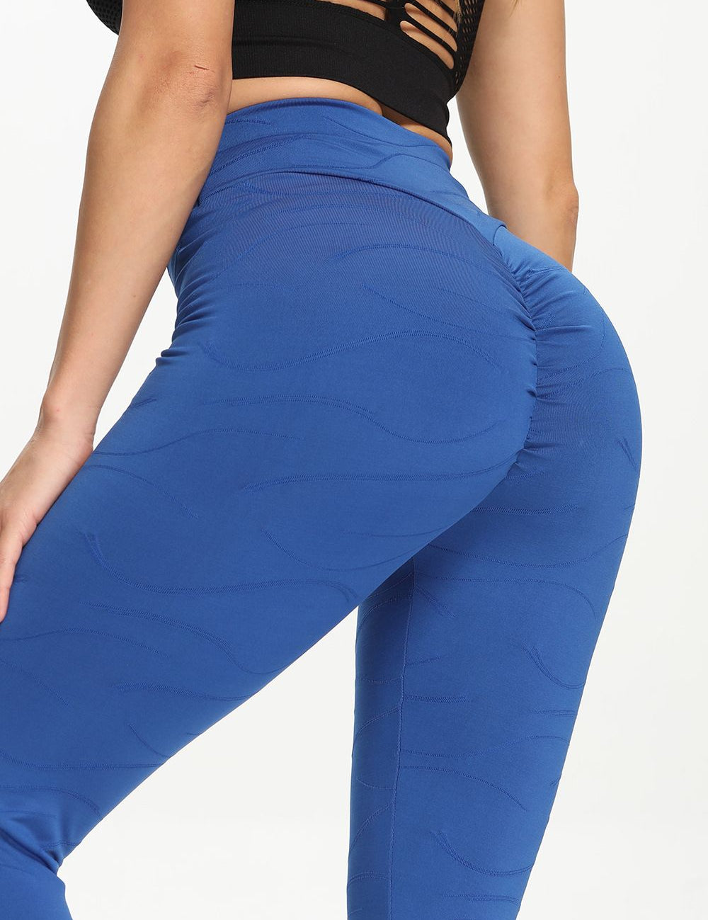 Ripples Ruched Bum Gym Leggings by bornfocus