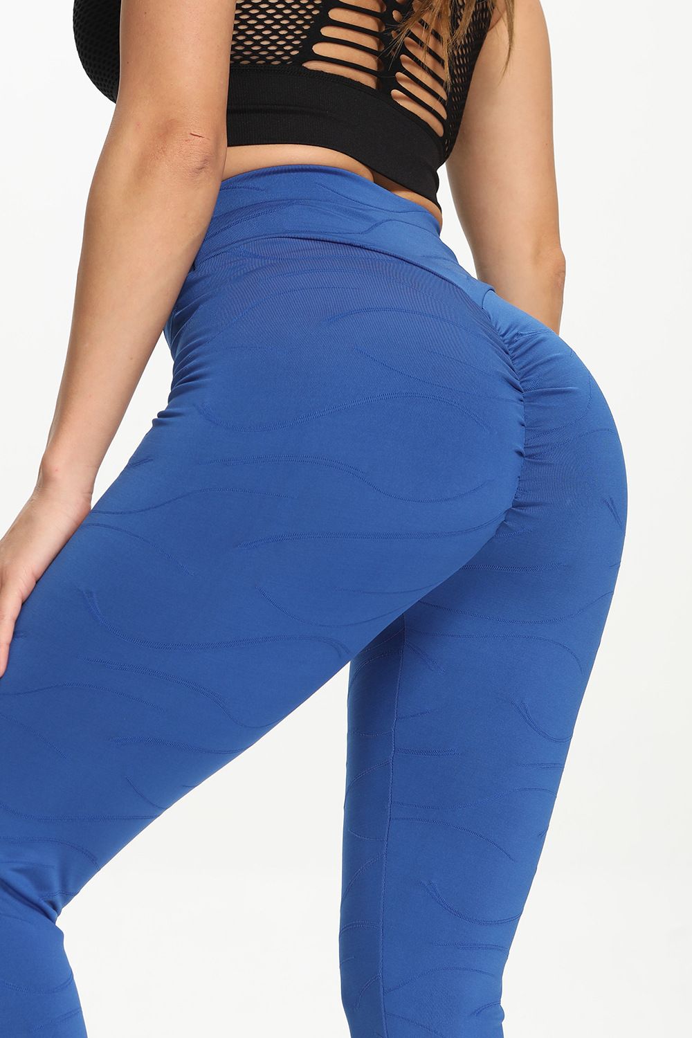 Ripples Ruched Bum Gym Leggings by bornfocus