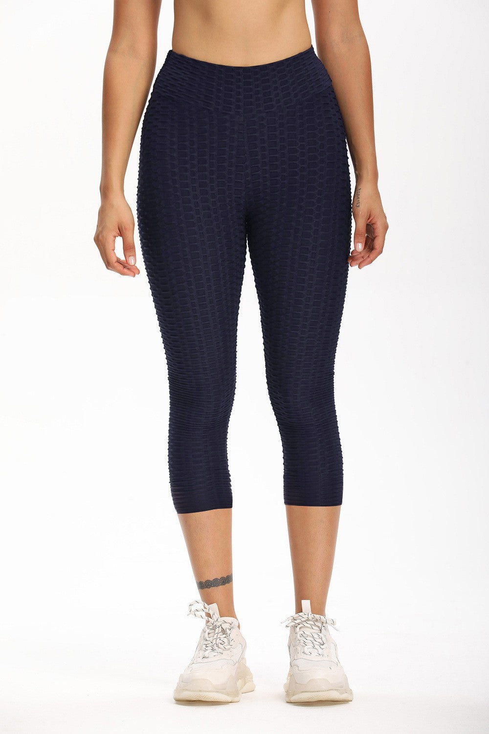 High Waisted Cropped Butt Lifting TikTok Leggings by bornfocus