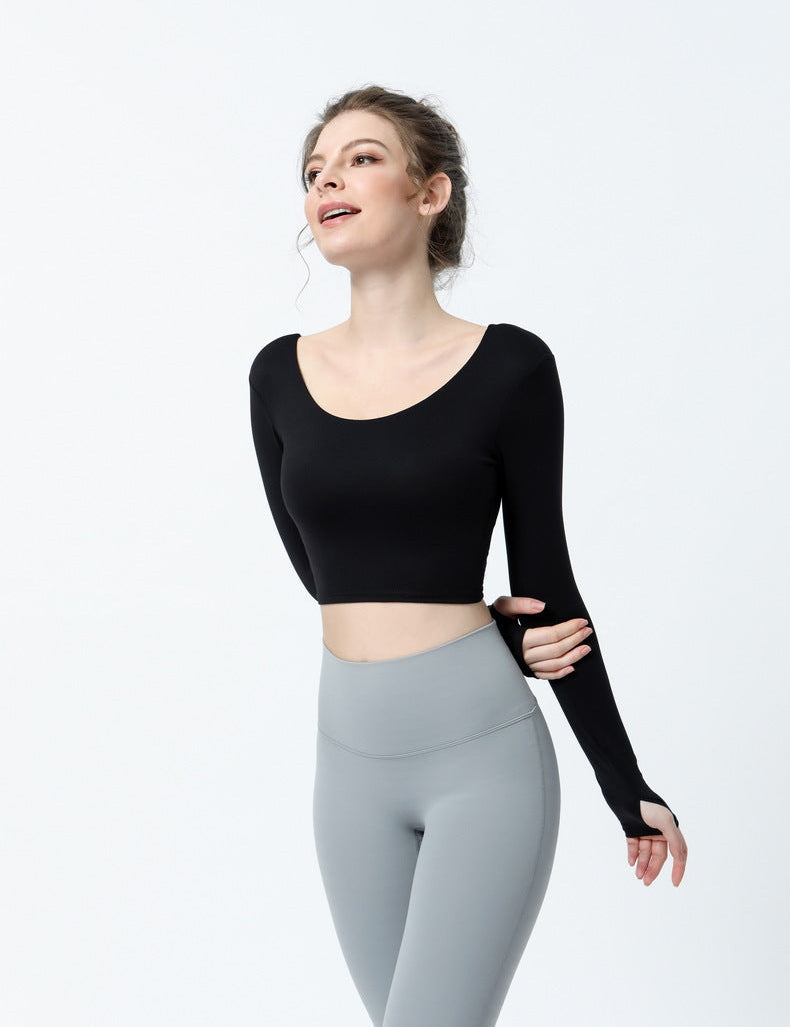 Backless Crop Tank Tops Built-in Bra by bornfocus