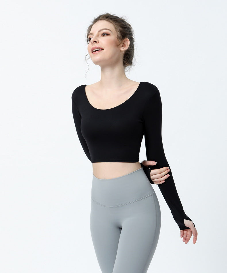 Backless Crop Tank Tops Built-in Bra by bornfocus