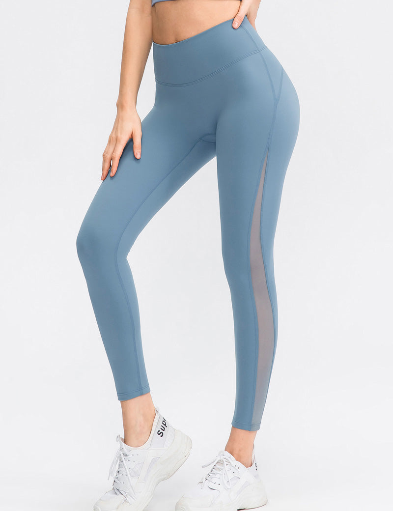 High Waist Workout Leggings with Mesh Inserts by bornfocus