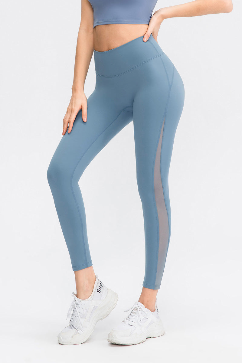 High Waist Workout Leggings with Mesh Inserts by bornfocus