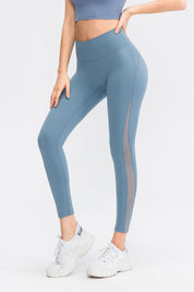 High Waist Workout Leggings with Mesh Inserts by bornfocus