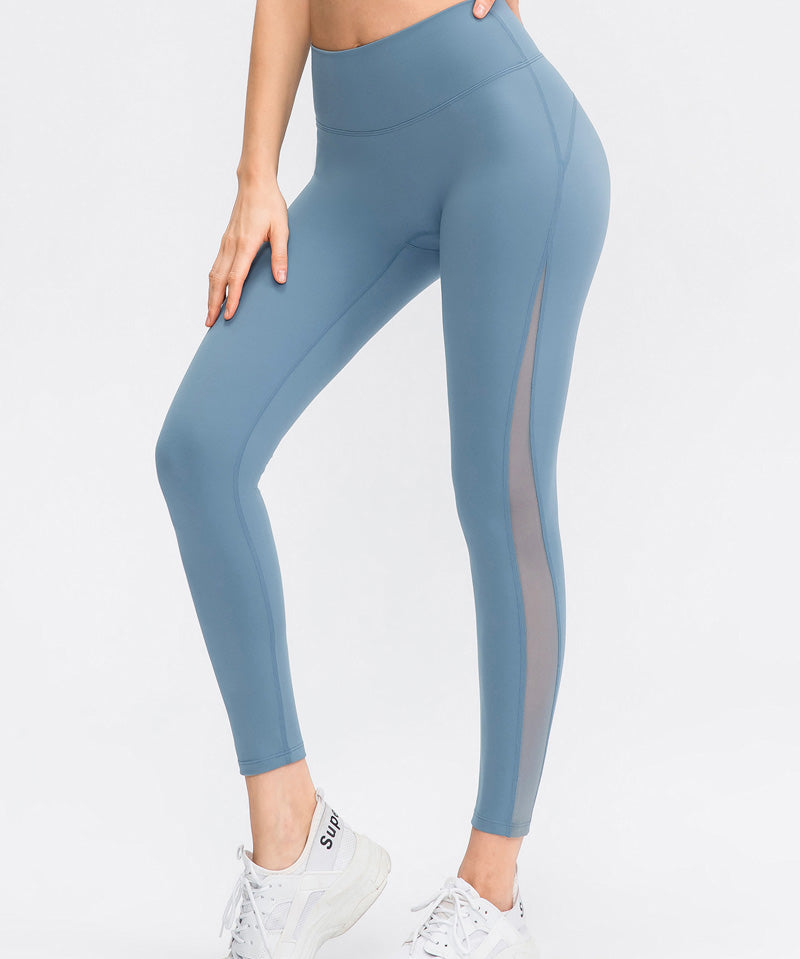 High Waist Workout Leggings with Mesh Inserts by bornfocus