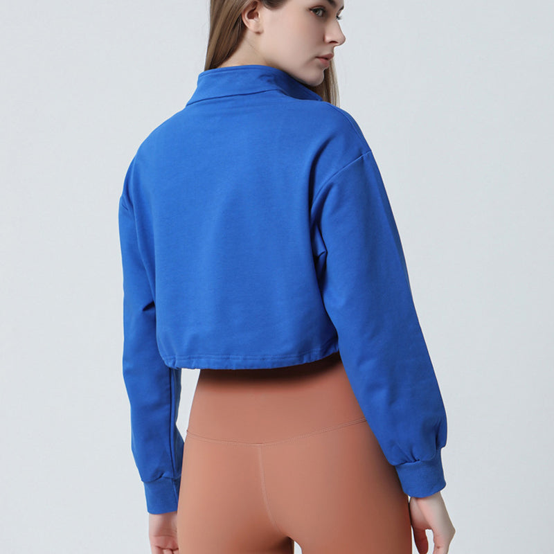 Half-zip Stand-up Collar Sweatshirt by bornfocus