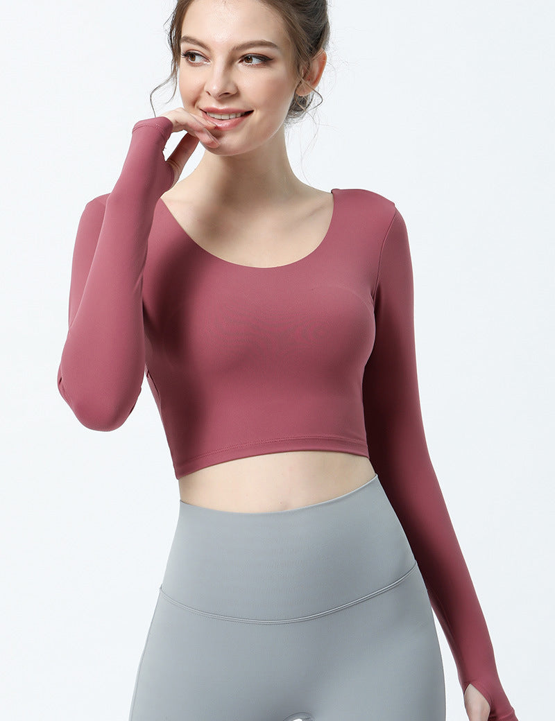 Backless Crop Tank Tops Built-in Bra by bornfocus