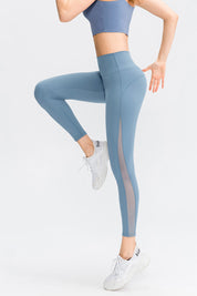 High Waist Workout Leggings with Mesh Inserts by bornfocus