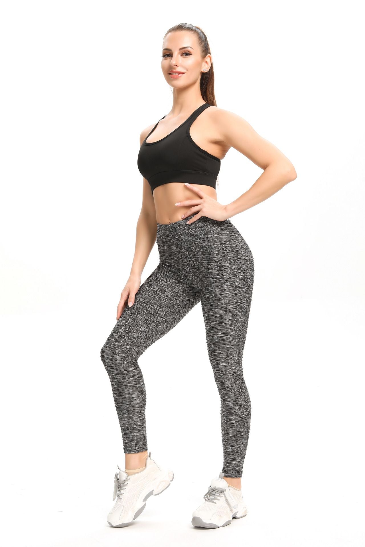 High Waisted Ruched Butt Lifting Leggings by bornfocus