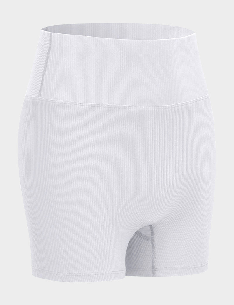 Ribbed High-Rise Seamless Shorts by bornfocus