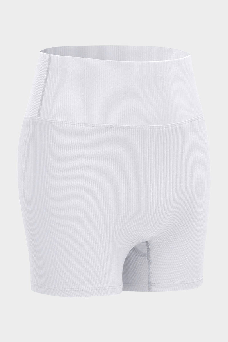 Ribbed High-Rise Seamless Shorts by bornfocus