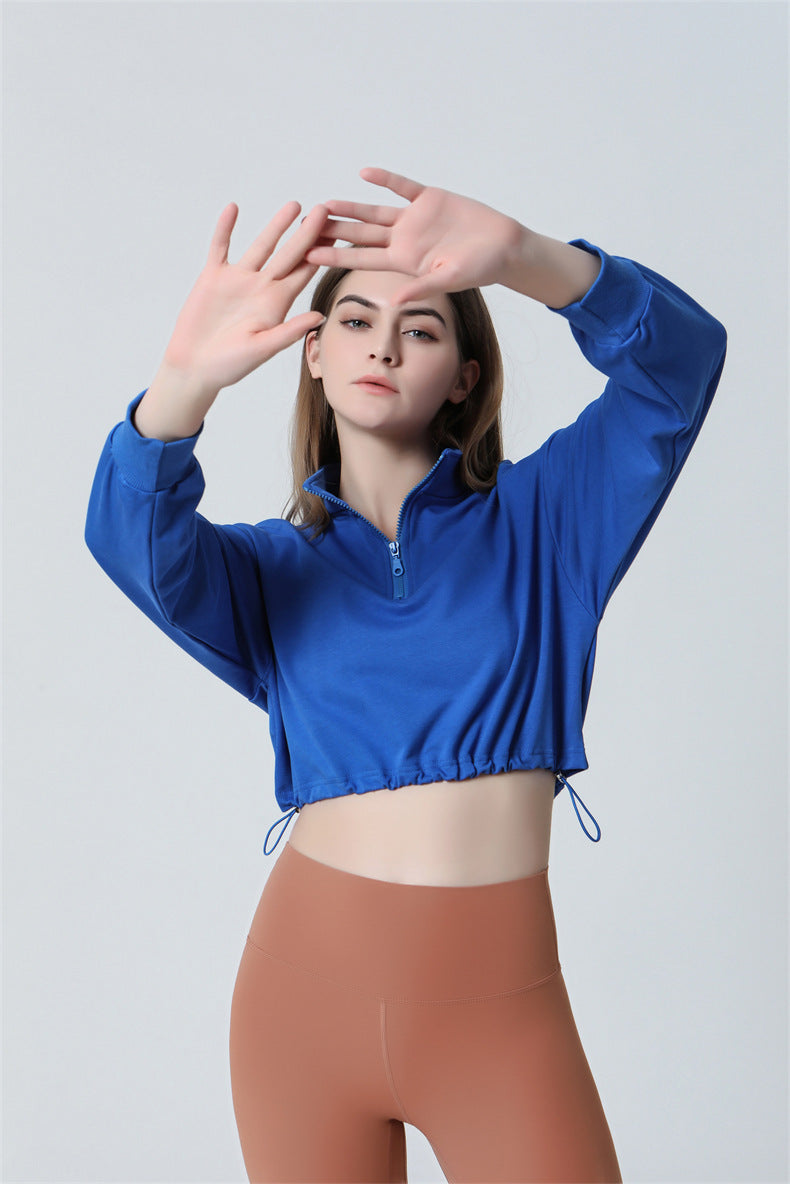 Half-zip Stand-up Collar Sweatshirt by bornfocus