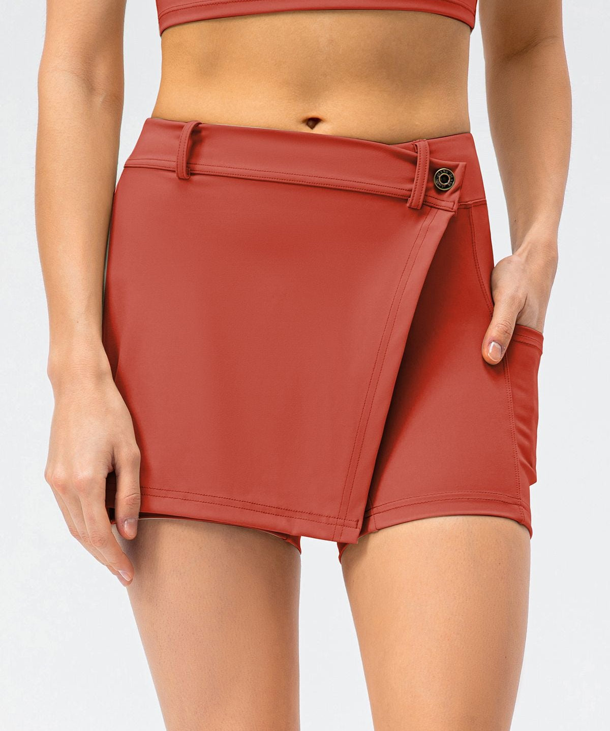 Mid-Waist Split Front Skort by bornfocus