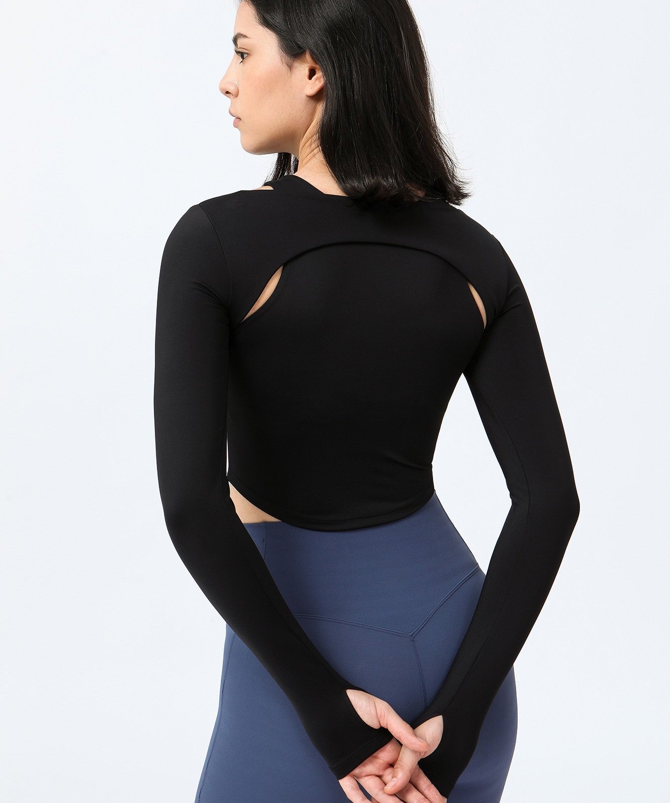 2 In 1 Long Sleeve Crop Tops by bornfocus