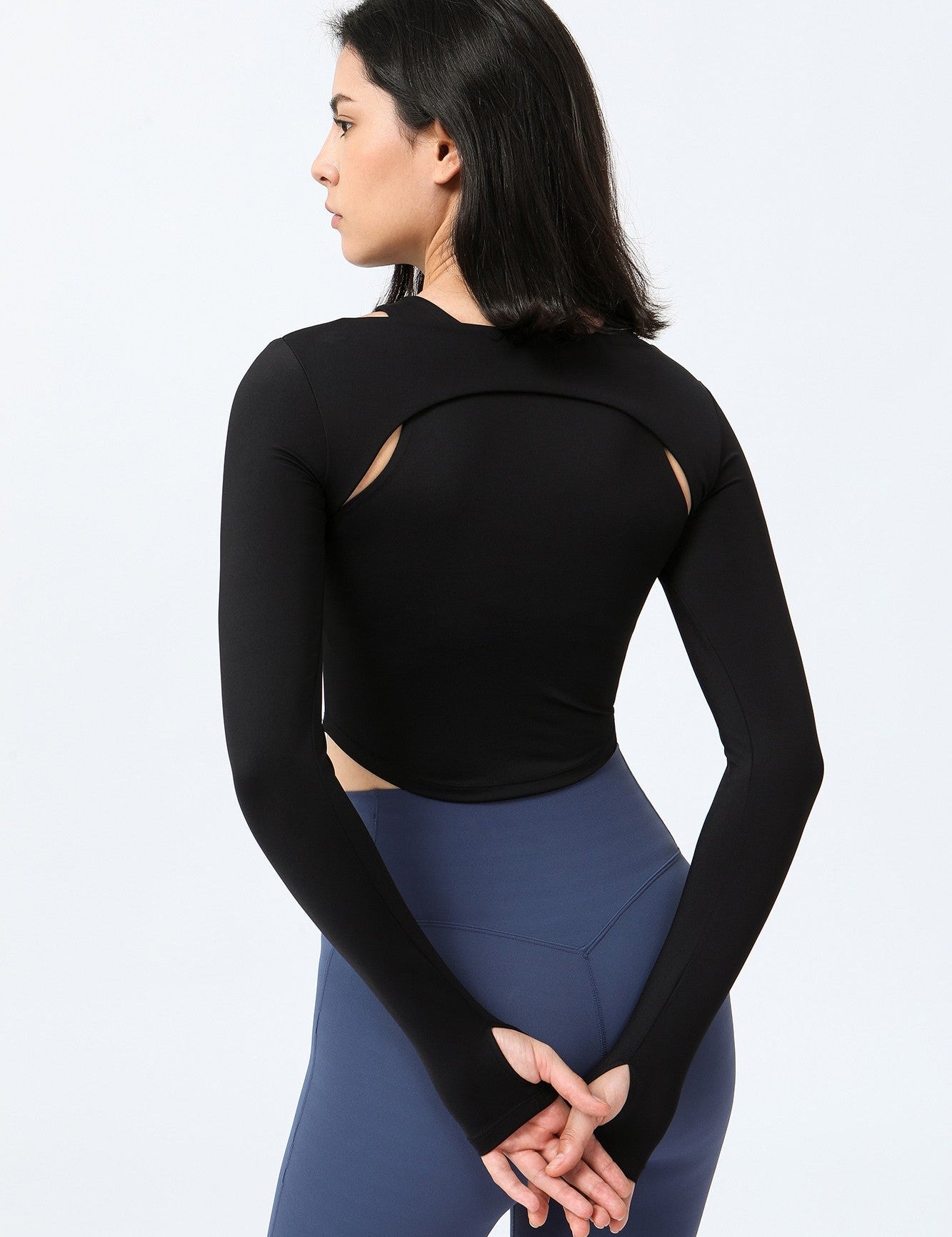 2 In 1 Long Sleeve Crop Tops by bornfocus