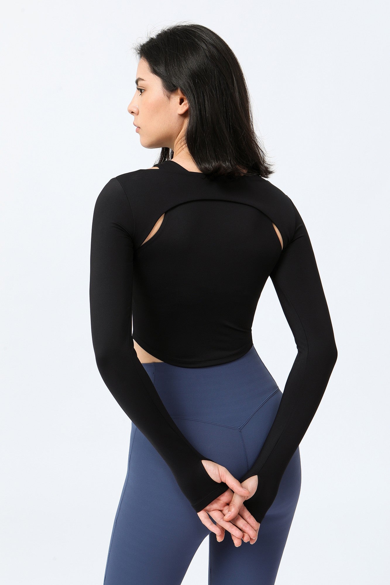 2 In 1 Long Sleeve Crop Tops by bornfocus