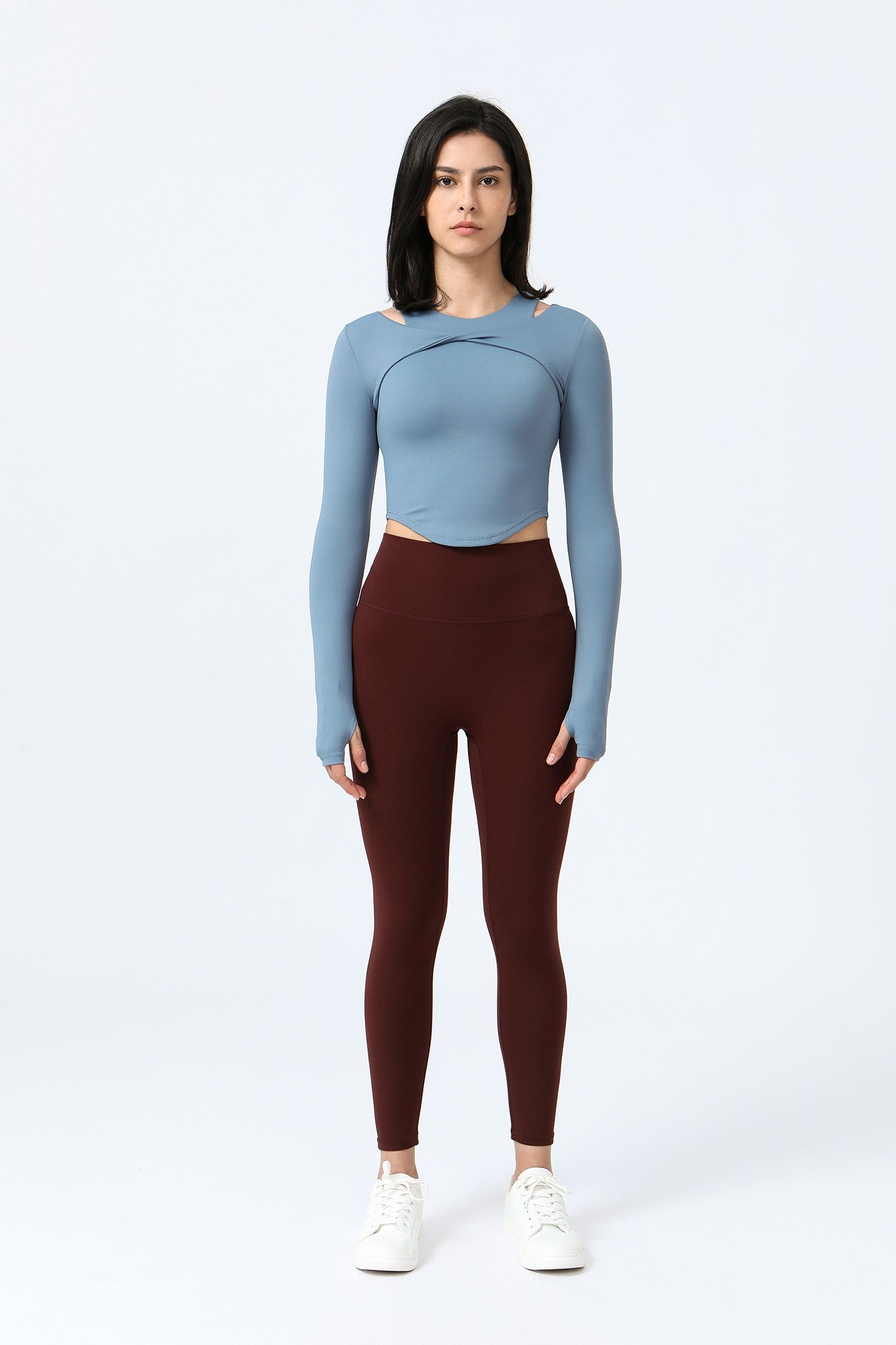 2 In 1 Long Sleeve Crop Tops by bornfocus