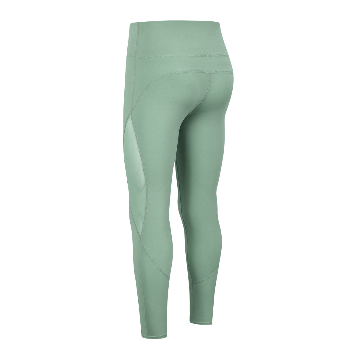 High-Waist Mesh Insert Ankle Leggings by bornfocus