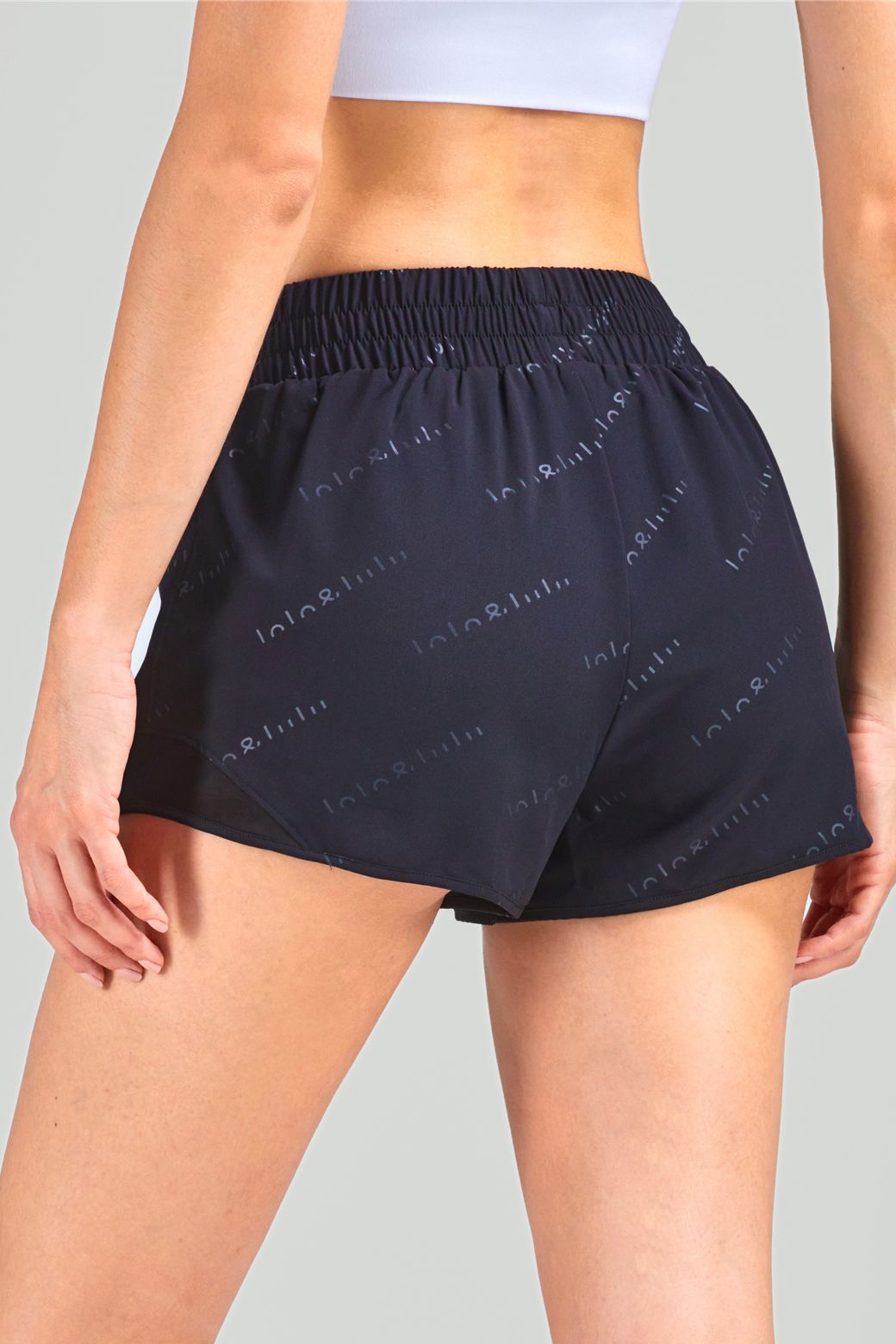 Letter Printed 2 in 1 Running Shorts by bornfocus