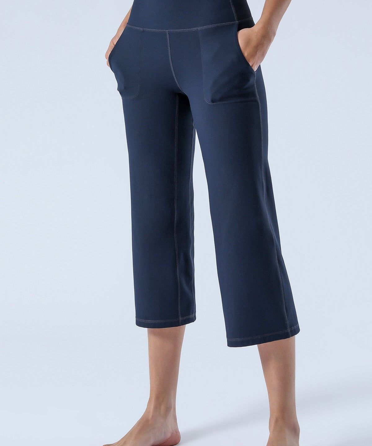 High-Rise Cropped Wide-Leg Pants by bornfocus